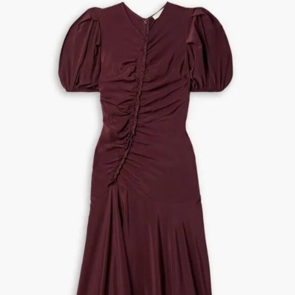 NWOT ULLA JOHNSON 2023 Collection Heleen Silk Midi Dress in Terracotta XS $790 - Picture 6 of 10